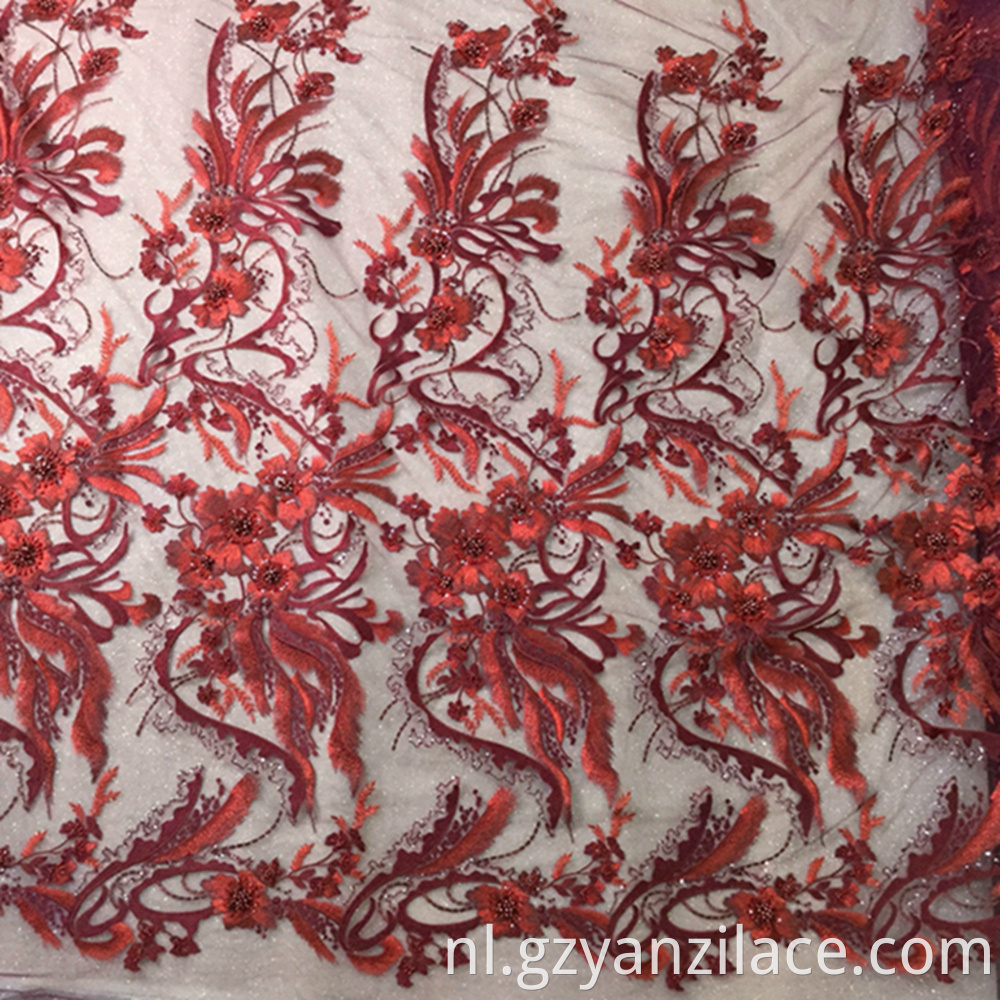 Embroidery 3d Lace Fabric Beaded